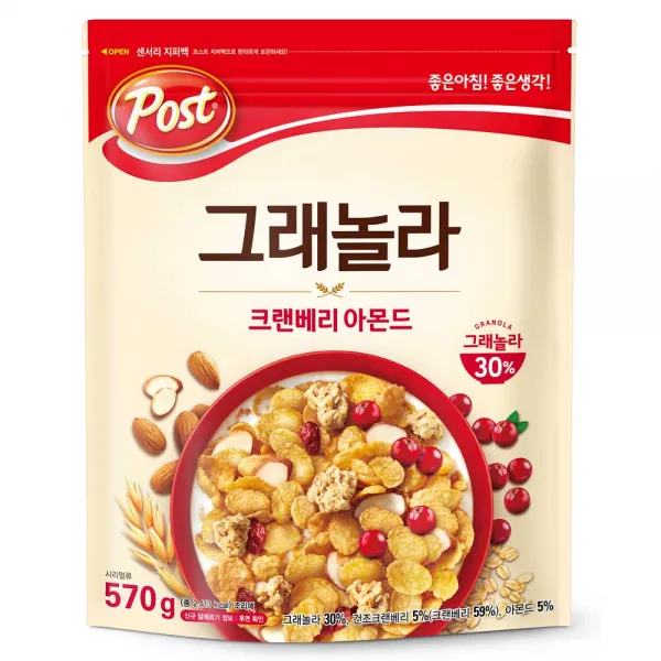 포스트 그래놀라 크랜베리 아몬드 시리얼, 570g, 1개