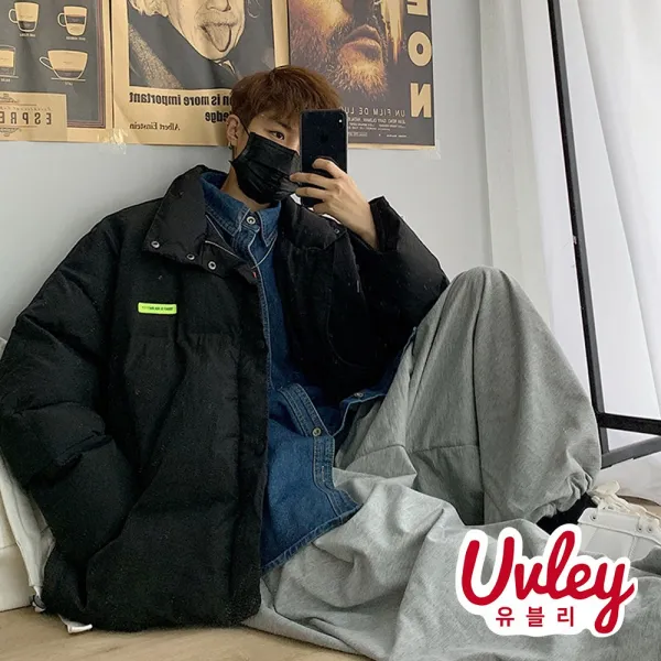 유블리 남성 루즈핏 무광 겨울패딩 다운패딩 모자없는패딩 남자친구선물하기 좋은 패딩 가성비 겨울 아우터 커플패딩 (UV2118003JH)
