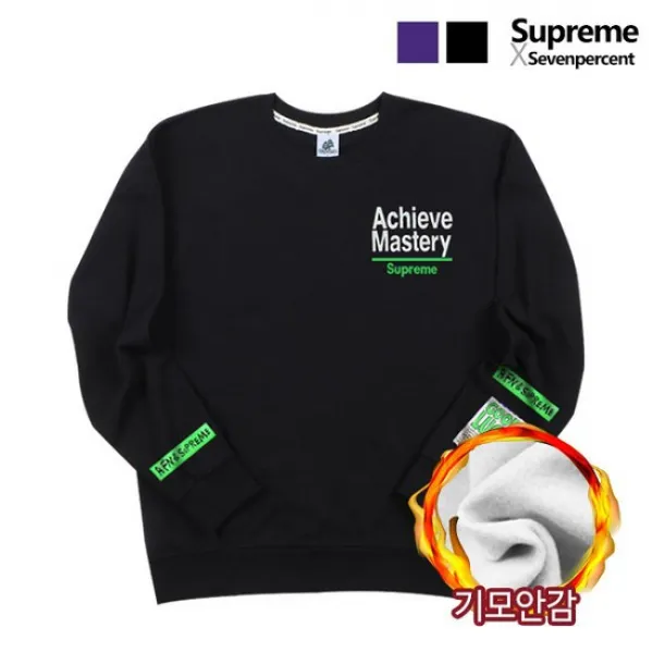 [세븐퍼센트x슈프림] 기모 오버핏맨투맨 마스터