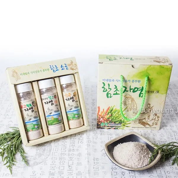 진짜배기함초 진짜배기 순천만함초 자염선물세트 100gx3개 저염소금, 단일상품