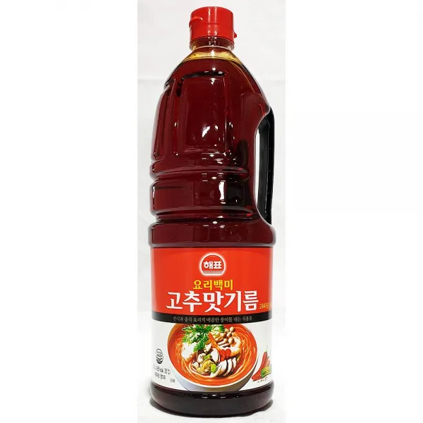 MDF9207 고추 맛기름 해표 요리백미 1.8L 고춧 기름 업소 식당 고추기름/고추맛기름/고추씨기름/고춧기름, 1개