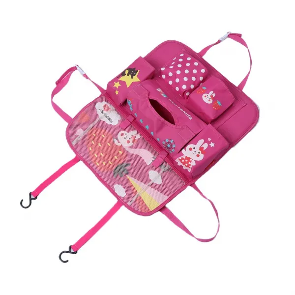 Fwt 만화 자동차 좌석 뒤 멀티 포켓 보관 주최자 토끼 모양