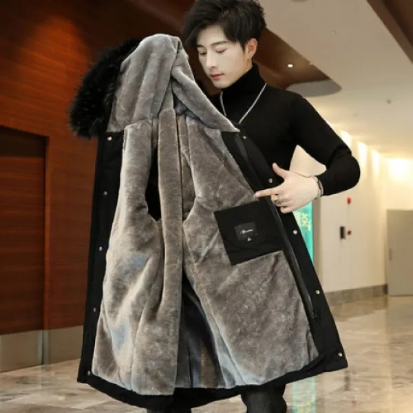 누블랑 가을 겨울 남성 패딩 점퍼 기모 덧장 후덕 브랜드 면 저고리 중등파 극복 램스울 겨울 패딩