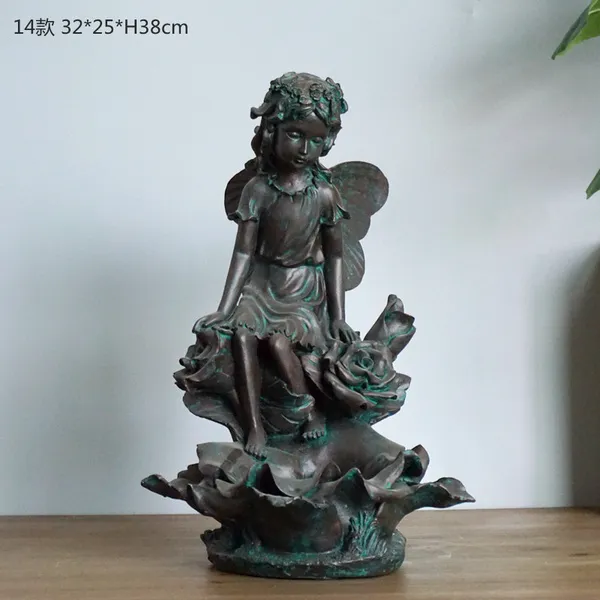 북유럽 복고풍 두꺼비 소녀 정원 장식 인형 데코 인테리어 14