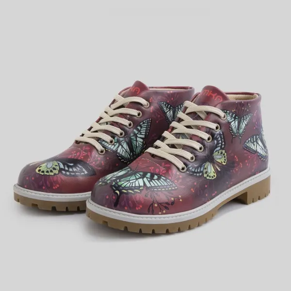 뭄카 mumka Butterflies in Garnet Shortboots