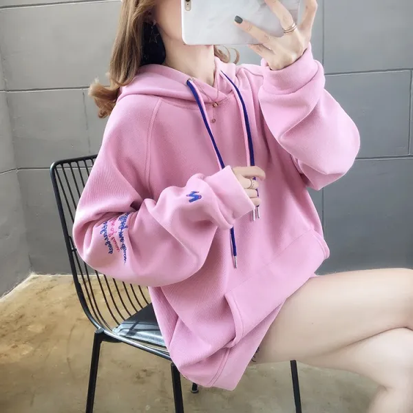 한스타일 4컬러 여성 가을 겨울 루즈핏 파스텔 빅사이즈 하프 맨투맨 후드티
