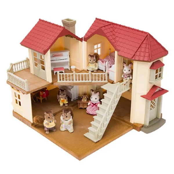 실바니안패밀리 실바니안 Sf 01 불이 들어오는 이층집 한 번에 꾸미기 디럭스 세트 단품없음