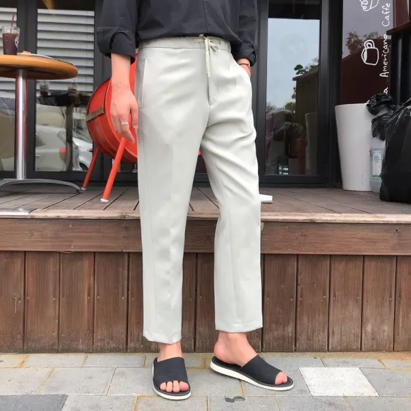 아르페 남자 미니멀 절개 9부 밴딩슬랙스 3color