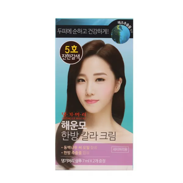 댕기머리 해운모 한방 칼라 크림 5호 진갈색, 단일상품, 단일상품