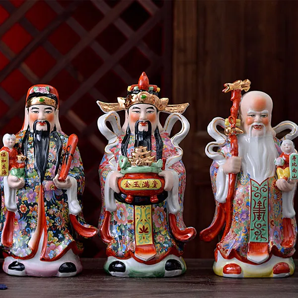 무속용품 복록수복덕 출세 장수의 삼신3종세트 22cm