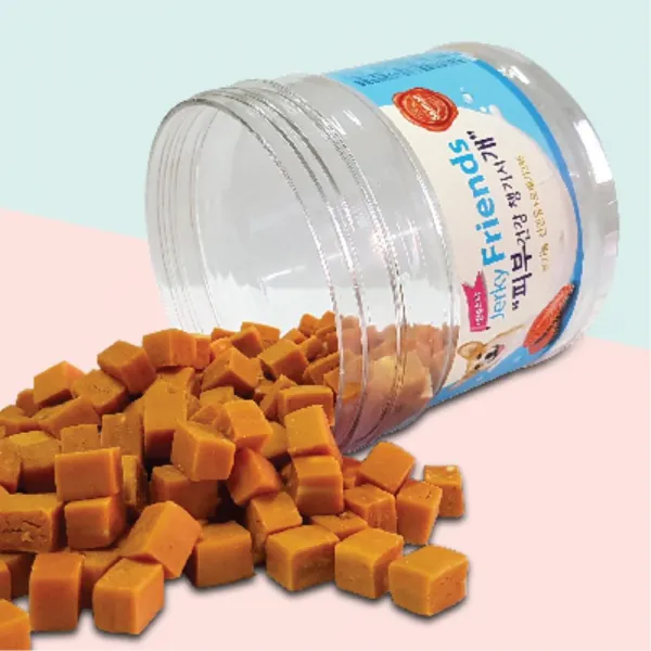 상세설명참조 져키 애견간식 연어 큐브 300g 산양유 별식 저키 스틱, 1개