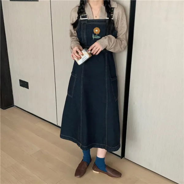스텔라 여성멜빵원피스 롱Y08