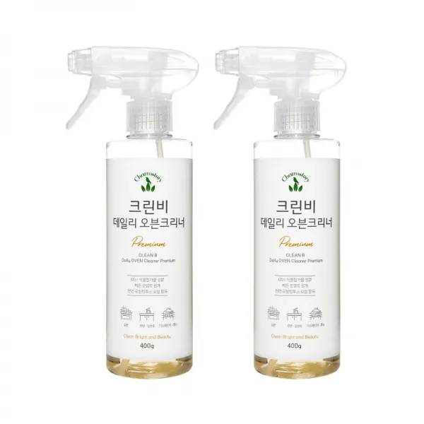 크린비 데일리 오븐크리너 400g 1+1 100% 푸드 그레이드 인덕션 크리너 주방 기름때크리너 바베큐 그릴 세척