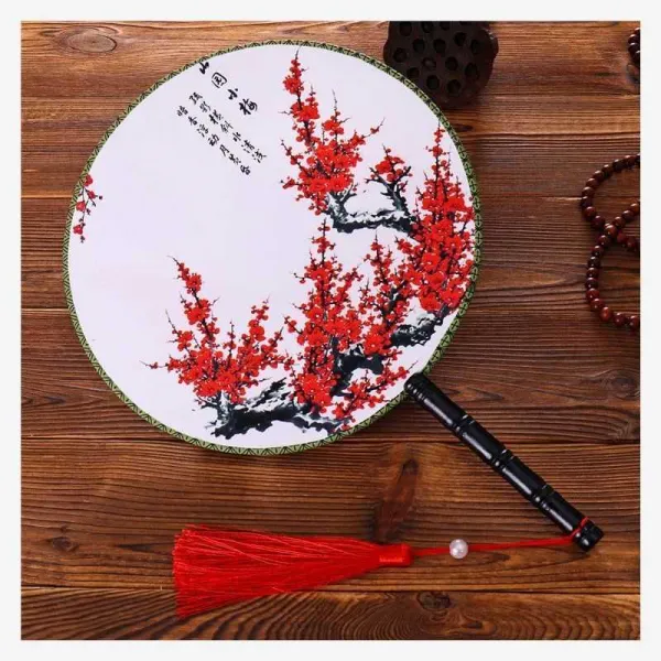 브레천다이즈(Brechandise) 양면 동이 원형 화기 수놓다 차이나 여성 공백이 반복되다 궁중, 양면 새로운 모델 -산원 매화나무