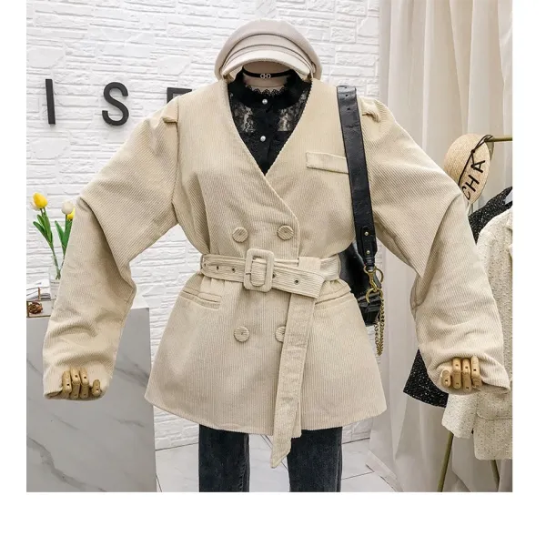 가심비 여성 더블 브레스트 코듀로이 자켓 점퍼 야상 패딩 go044n122807