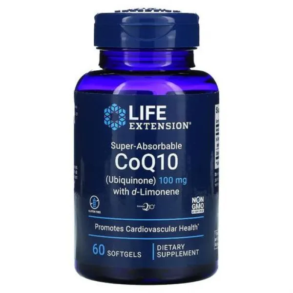 라이프 익스텐션 Super Absorbable CoQ10 (Ubiquinone) with d Limonene 100 mg 60 소프트젤