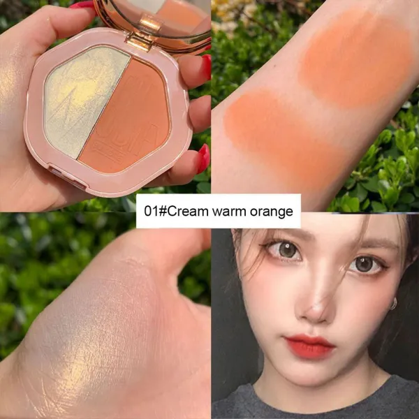 페이스 블러쉬 팔레트 미네랄 블러쉬 파우더 내추럴 핑크 뺨 방수성 오래 지속되는 글리터 형광펜 블러쉬 매직 01_1