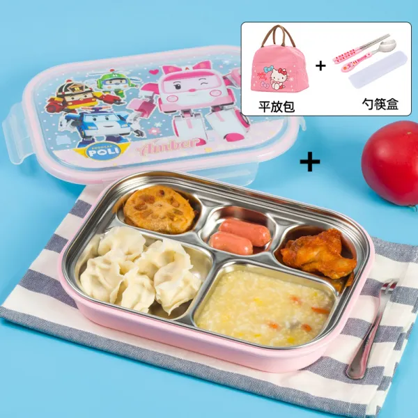 식판세트도시락 수입 펠리 도시락통 남자 작은 용량이다 다섯 격이 있다 정원 런치박스 있음 뚜껑 밀폐도시락 4869413668, 설치하다 다섯 격이 있다 핑크 _핸드