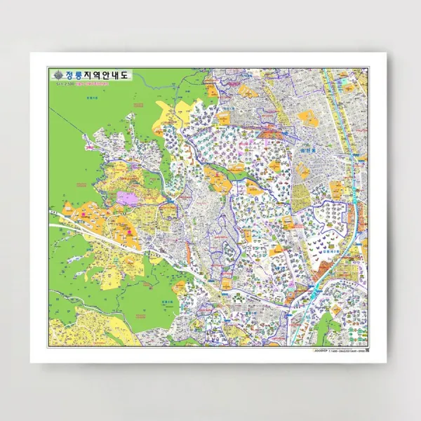 성북구 정릉지역 종합 지번지도 105cm x 75cm SE
