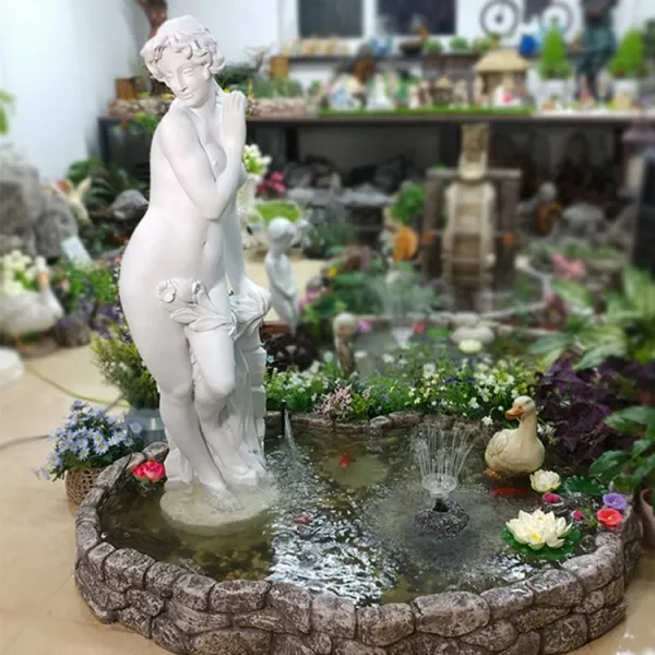 꼬모가든 디오나 여인 조각상 분수대와 돌수반(대) 실내정원 조경 인테리어 가습기 여인상