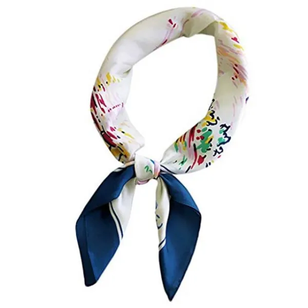 cici store 숙녀 유럽 궁전 모조 실크 스퀘어 넥 스카프 두건 사무실 손수건 Headwrap 70x70CM