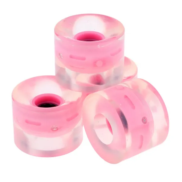 ZLD 4 개의 PC는 스케이트 보드 Longboard를위한 자석 중핵을 가진 바퀴 섬광 60mm를 불이 켜집니다, 분홍
