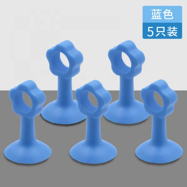 제파존 실리콘 문흡착 무타공 문뒤 방지패드 도어 막다 들이빨다 문지기 벽흡착, 기타, 꽃 모양 문흡착 스토퍼 블루 （오장
