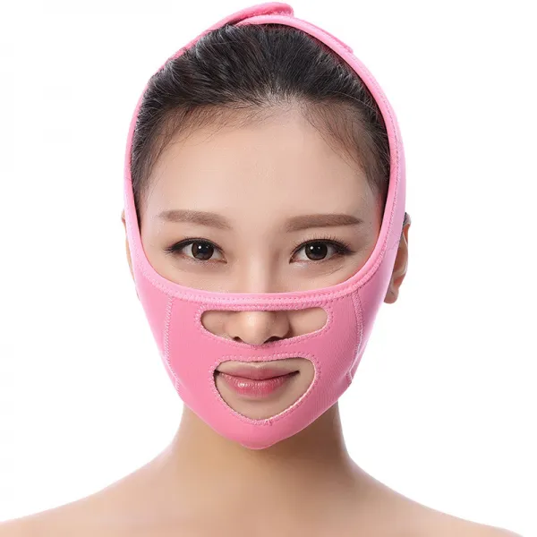 코숨밴드 슬림 안면보호마스크 수면 얼굴다이어트밴드 올리다 뷰티 붕대 가다 팔자주름 이중 턱이 있다 V얼굴 2031677898, MJ-093 카르민장미 반면 컵 프리