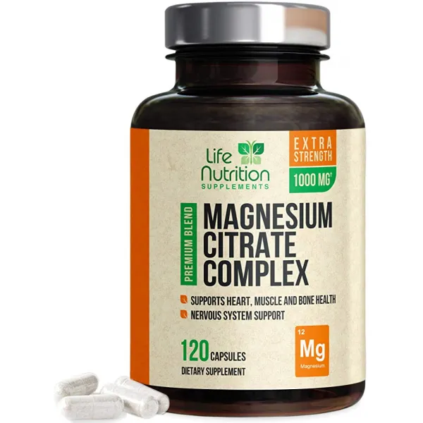 마그네슘 구연산염 캡슐 고 효능 1000mg-높은 를위한 킬레이트 화 구연산염 및 산화물 혼합물-미국산-의 비건 위 장 및 결장 지원, 단일상품, 단일상품