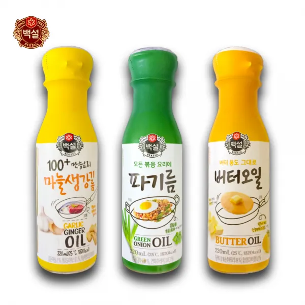 브라더스 CJ 백설 마늘생강+파기름+버터오일 3종 각1개씩 세트(3개X220m), 3개, 220ml