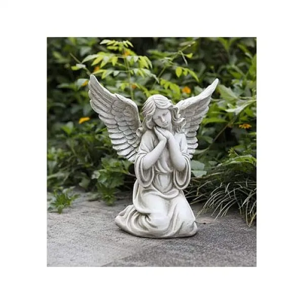 NMT Woodington 's Kneeling Angel 12 인치 야외 정원 동상 - P008207SDLXBF21