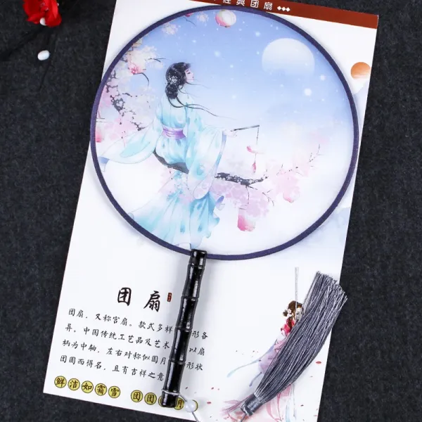 부채 스타일장식 둥글 궁선 망종 무용 차이나스타일 클래식한 여성용 소품 한나라의복 디스플레이촬영 T16 천개의 조명 기본