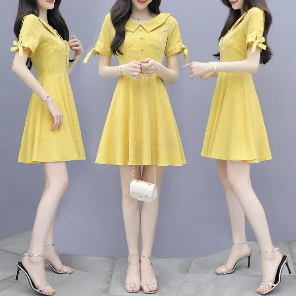 Jul.05 214번 여름 여성복 잔향기 슬림 핏 마린룩 빈티지 원피스Z