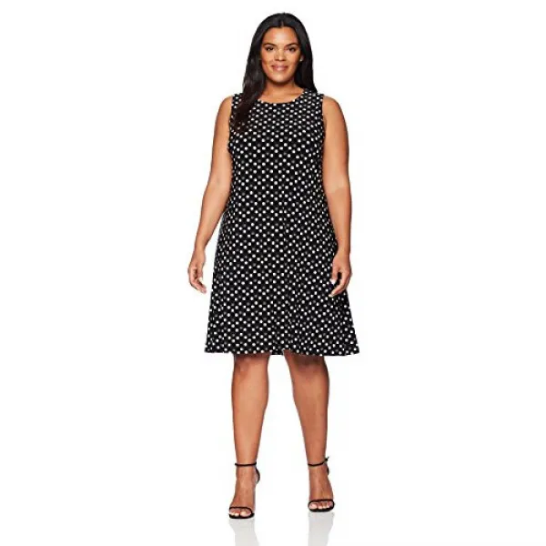 Anne Klein Womens Size Plus Sleeveless Swing Dress