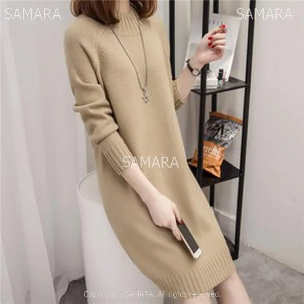 Qterra P190220204 봄신상니트 원피스 루즈핏 여성빅사이즈롱