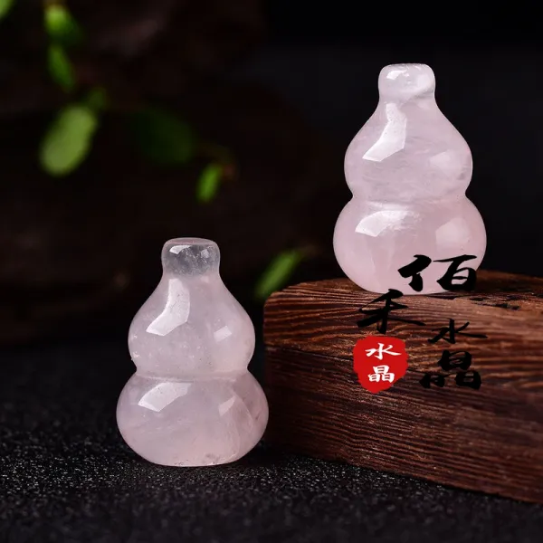 천연 장미수정 조롱박 진열 장식품 도화꽃을 피우다 인연을 맺고 있다 흥성 DIY 펜던트 차량장식 복록 평안 실내 사무실