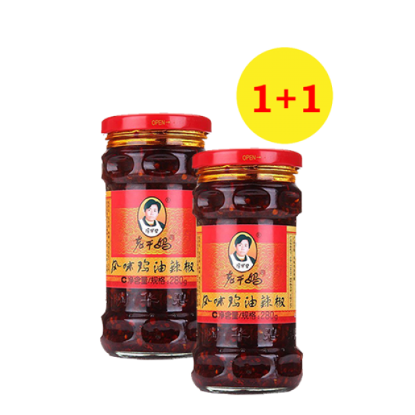 [1+1] 중국소스 / 라오깐마 라오간마 노깐마 풍미계 유라죠 계유랄 고추기름 (매운고추양념+닭고기+산초) 280g