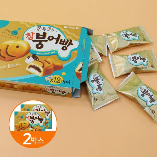 오리온 참붕어빵 12p 348g x2통 / 붕어과자 붕어빵, 단품