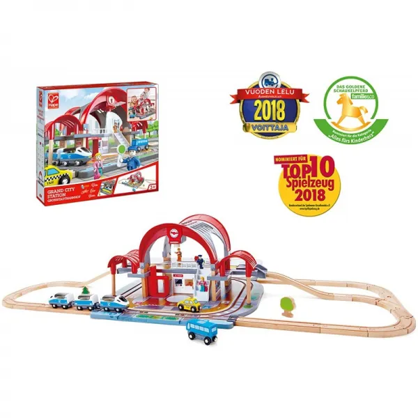 Hape E3725 - 액세서리 기차역이있는 목조 철도를 포함한 대형 역 3 년부터 적합