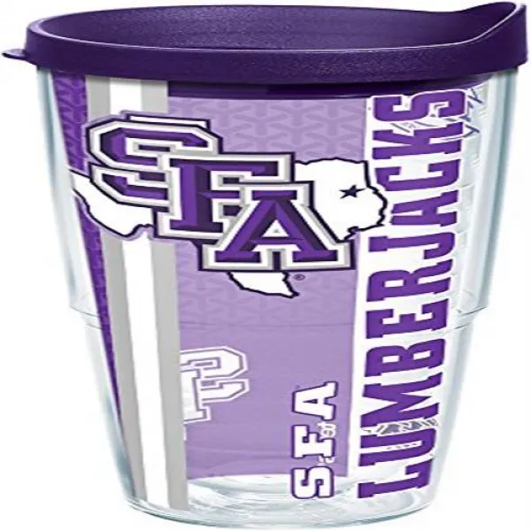 Tervis 1 229 715 SFA 벌목꾼 대학 * 랩 로얄 퍼플 커버 24온스 컵 투명