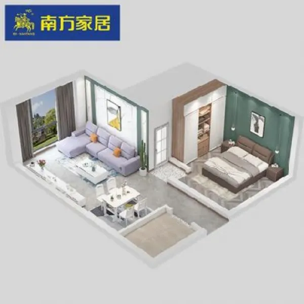 가구 B 남측 집 1실 2실 침실 연상조합+소파 다기TV장 거실 전집 가구세트, 01 소파우비+다기TV장, 01 여러 명