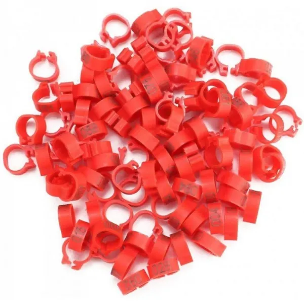 가금용 발찌 새 개체 식별 고리 비둘기 발찌 득이 되는 100개 세트 1~100번호부 착탈 간단한 재이용 가능, 1, 단일옵션