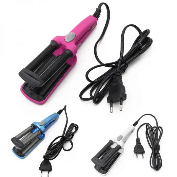 미니 세라믹 헤어 크림 퍼 경기자 컬링 아이언 통 흔들며 지팡이 롤러 살롱 White