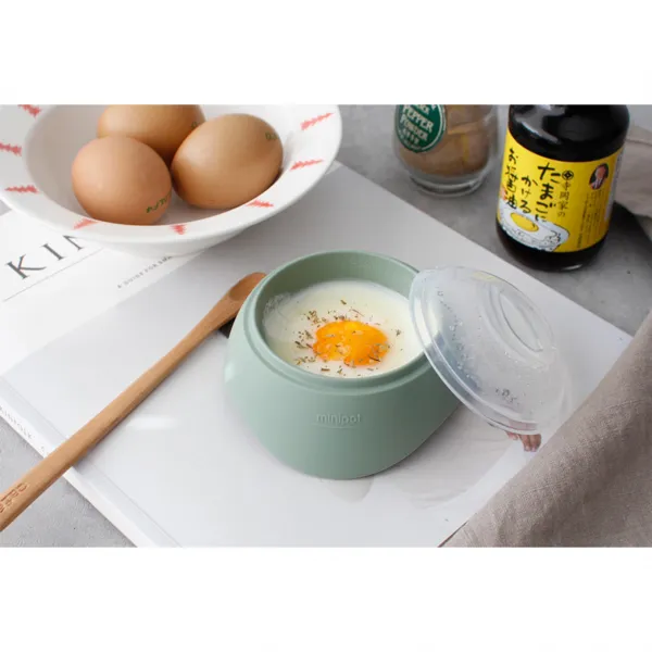 실리콘 계란 찜기 파스텔 에그 반숙기 전자레인지 1분, 그레이