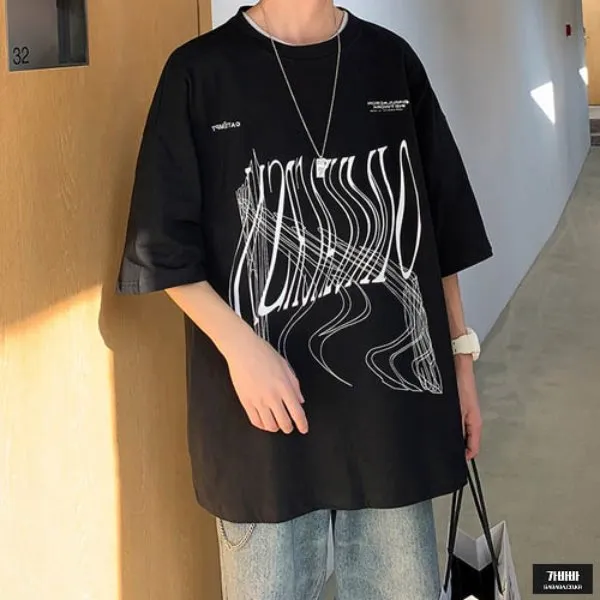 가바바 남자 반팔티 전율이 오는 여름 오버핏 반팔 티셔츠 G52057