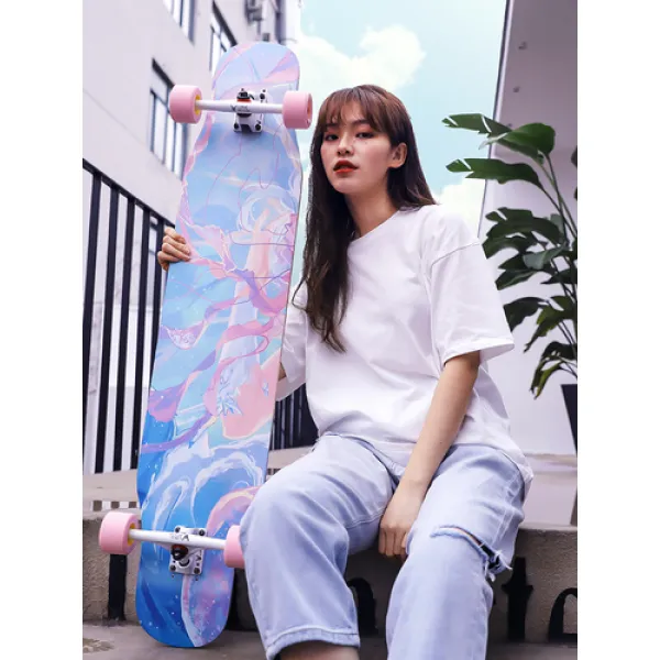 해외상품 스케이트보드 마이카롱 보드 장판 전문판 남녀 생초학자 댄스보드 4라운드 25214 옵션11