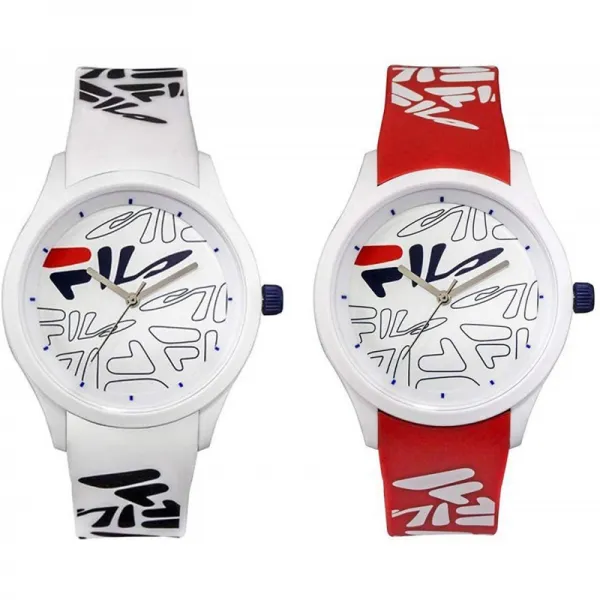 [필라델피아] FILA 수납 BOX있는 페어 워치 유니섹스 같은 사이즈 2 개 세트 점유율 FILASTYLE 화이트 레