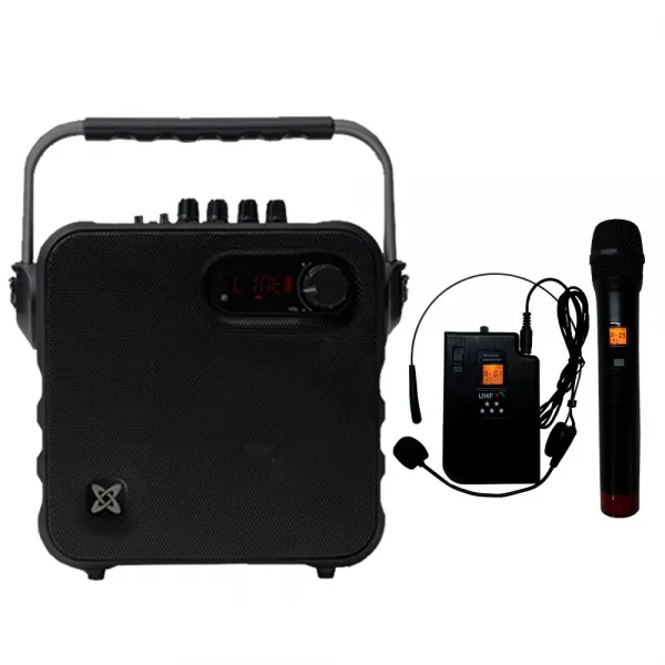 세텍코리아 Ev 8000 150w 충전식 휴대용 앰프스피커 무선마이크1개포함 고출력 강의 강연 연설 코칭2 블루투스스피커 휴대노래방 학교장터 나라장터 등록제품 무선핸드마이크+무선헤드마이크set