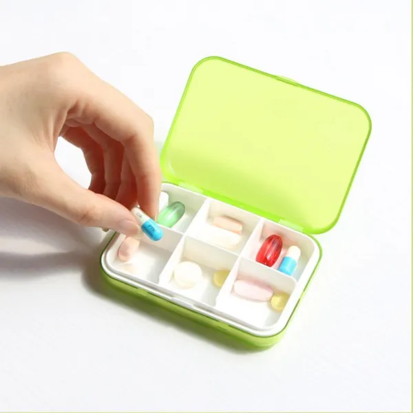 일주일건강관리 6칸 알약케이스 화이트 알약통 약통 1개