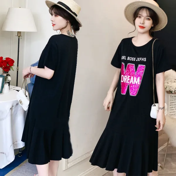  마이제네럴 빅사이즈 드림 스팽글 머메이드 롱 티셔츠 원피스